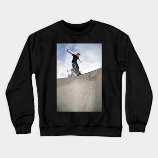 Skateboarder doing a tail slide Crewneck Sweatshirt